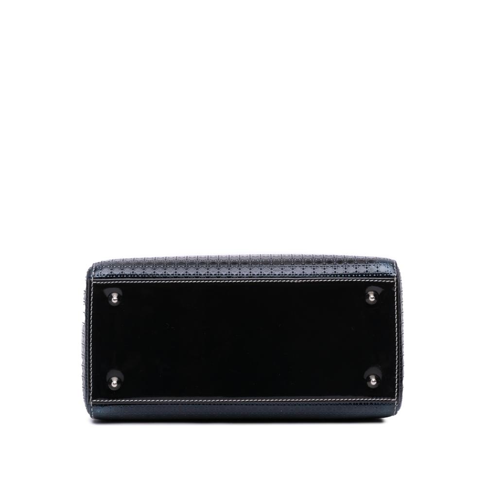 Christian Dior B Dior Silver Patent Leather Leather Medium Ombre Metallic Patent Microcannage Lady Dior Italy