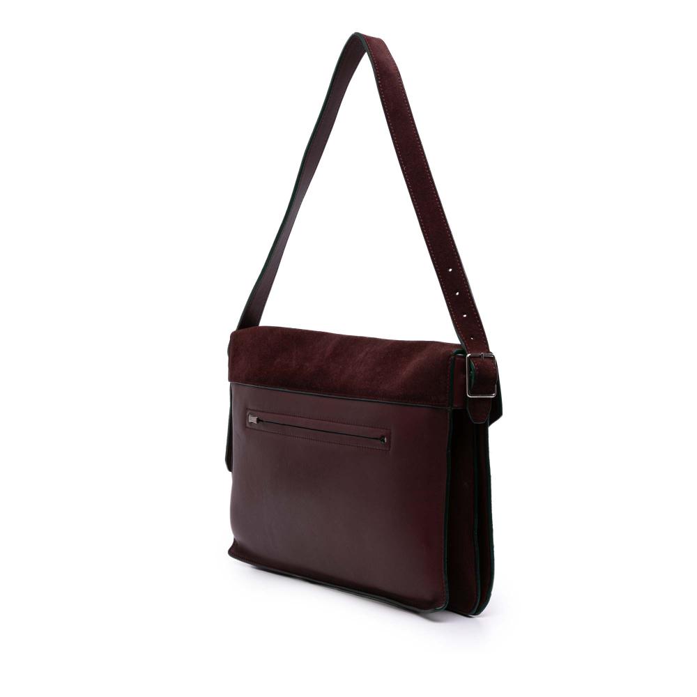 Celine AB Celine Red Bordeaux with Multi Calf Leather Suede skin and Pony Hair Diamond Clutch Italy