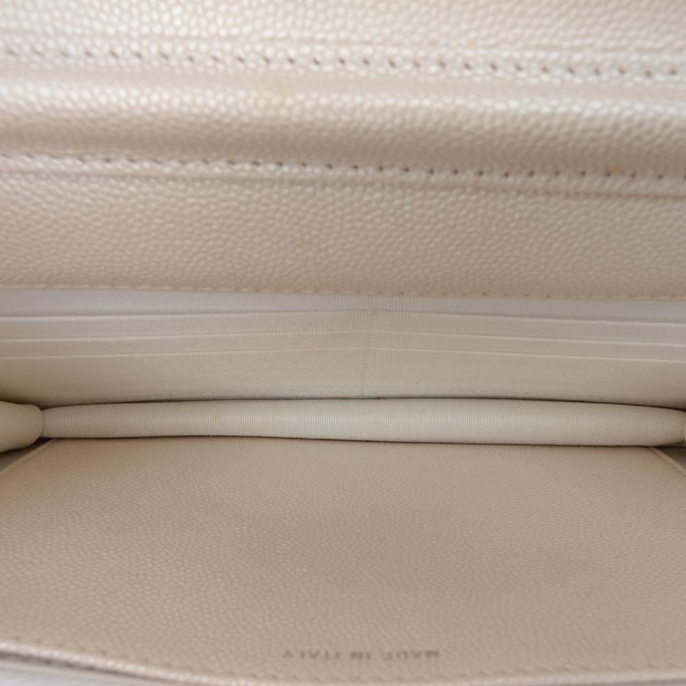 Chanel B Chanel White Ivory Caviar Leather Leather Quilted Caviar Golden Class Wallet On Chain Italy