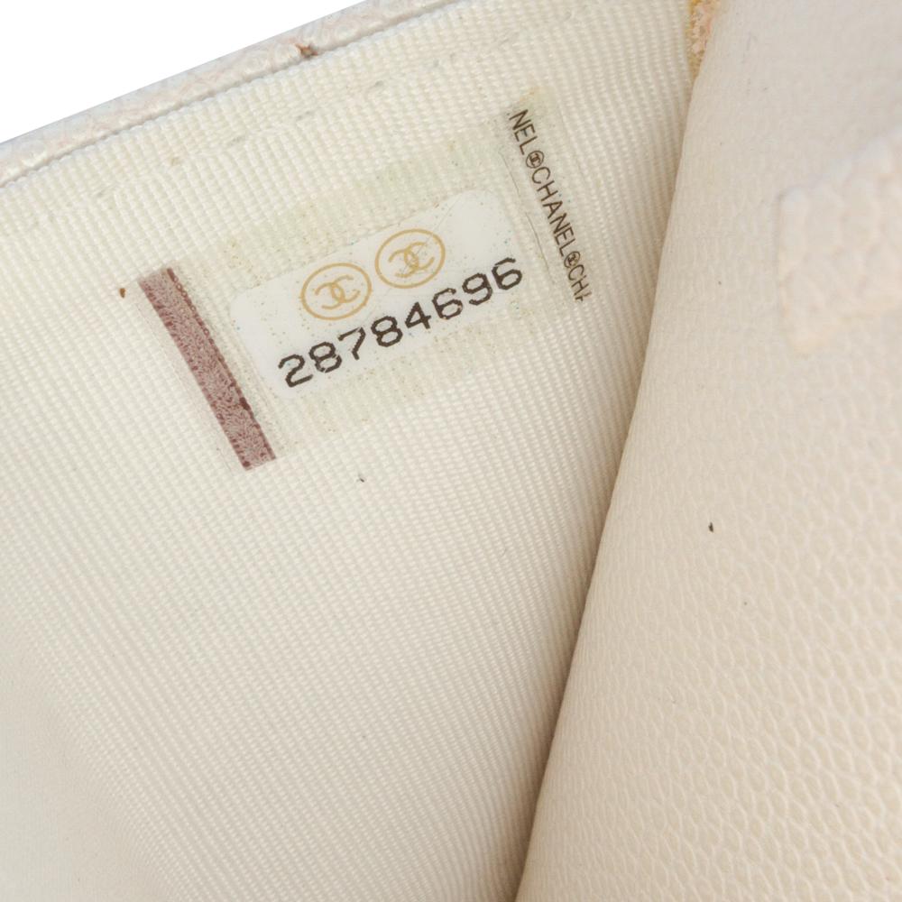 Chanel B Chanel White Ivory Caviar Leather Leather Quilted Caviar Golden Class Wallet On Chain Italy