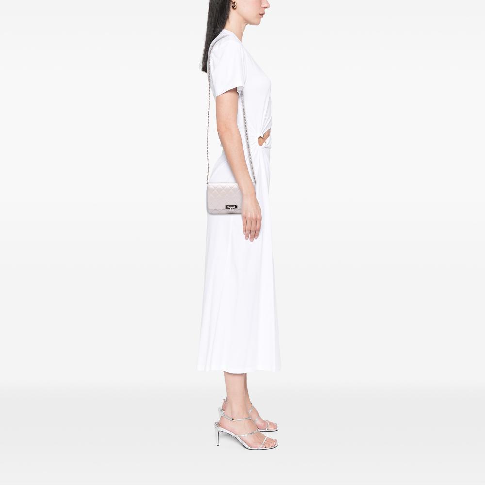 Chanel B Chanel White Ivory Caviar Leather Leather Quilted Caviar Golden Class Wallet On Chain Italy