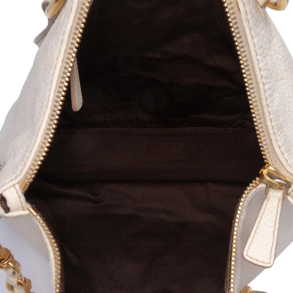 Miu Miu B Miu Miu White Calf Leather Vitello Phenix Satchel Turkey