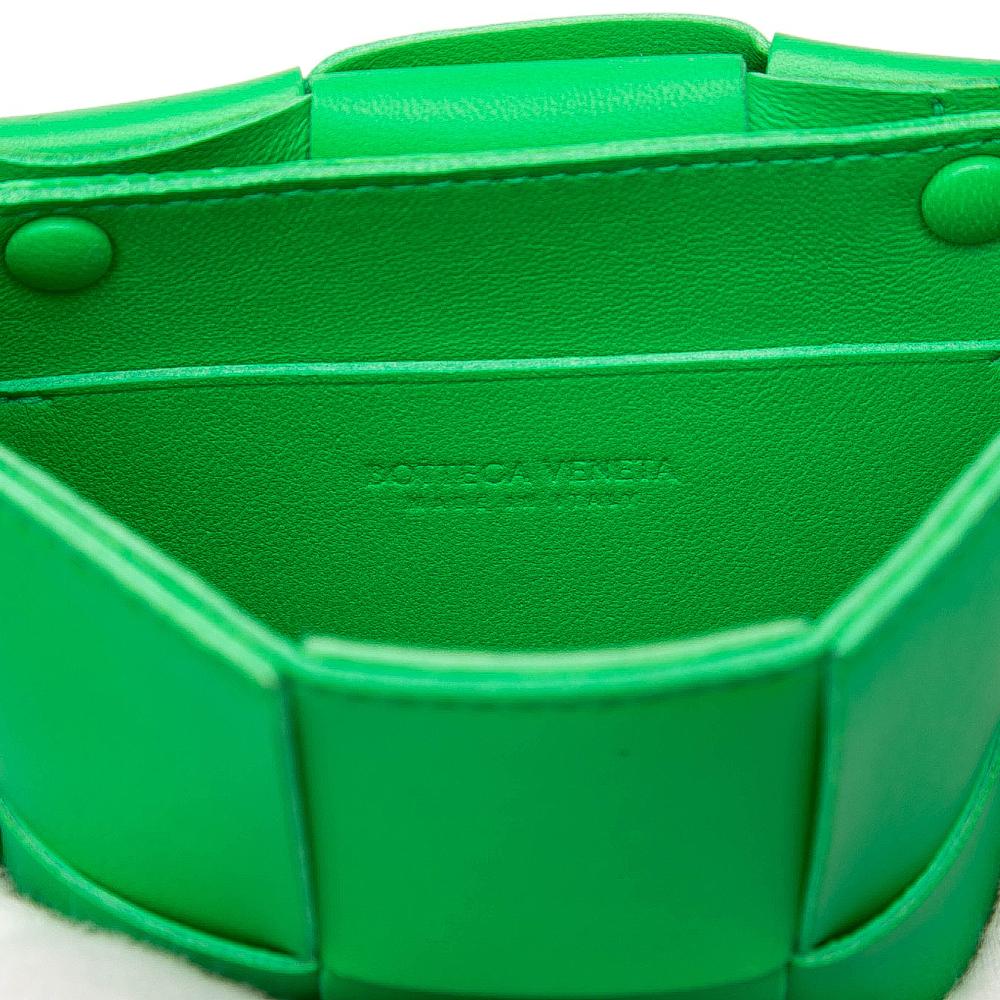 Bottega Veneta AB Bottega Veneta Green Lime Nappa Leather Leather Candy Nappa Intrecciato Cassette Crossbody Italy