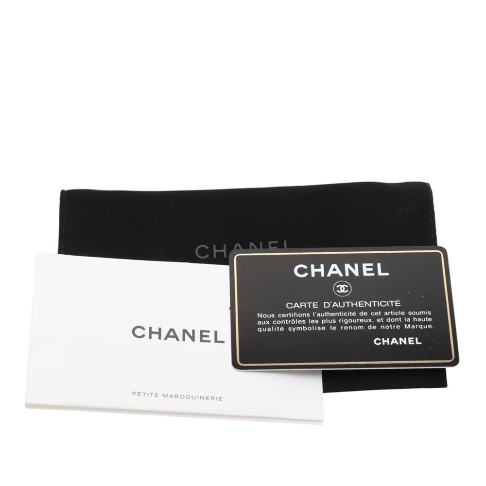 Chanel AB Chanel Black Lambskin Leather Leather Quilted Lambskin Make-Up Box Clutch With Chain France
