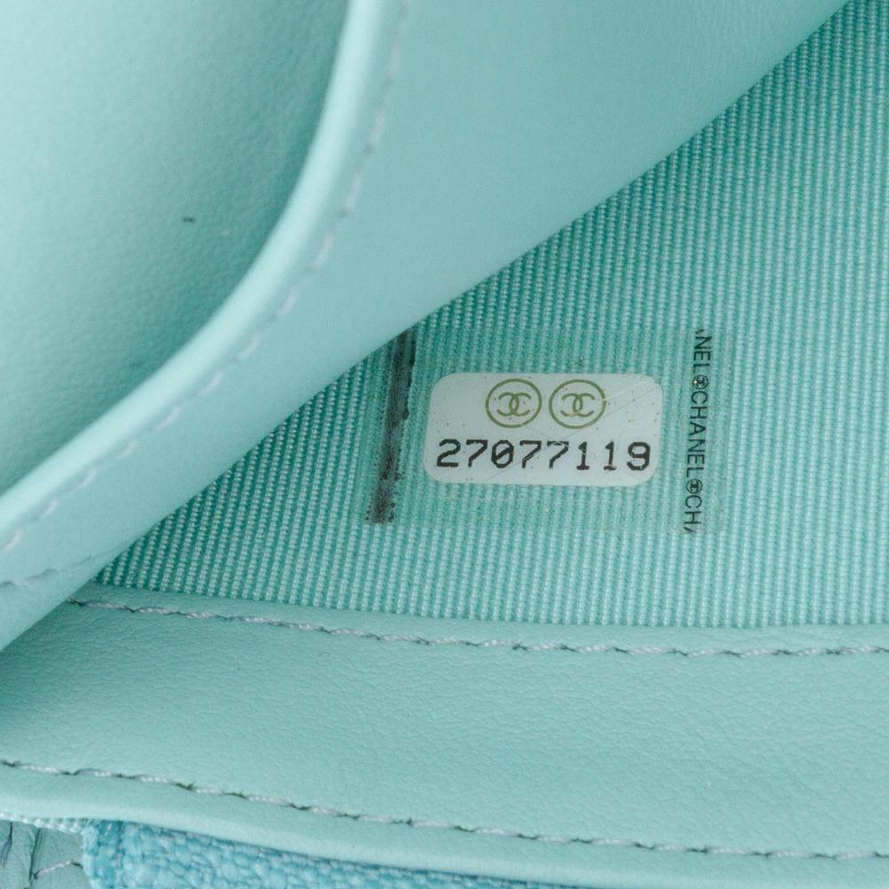 Chanel AB Chanel Blue Turquoise Caviar Leather Leather CC Quilted Caviar Bifold Long Wallet Italy