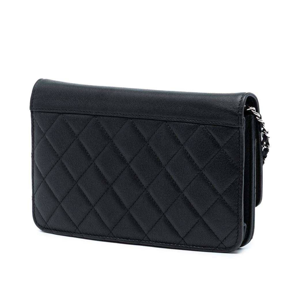 Chanel AB Chanel Black Calf Leather Quilted skin Urban Companion Wallet on Chain Italy