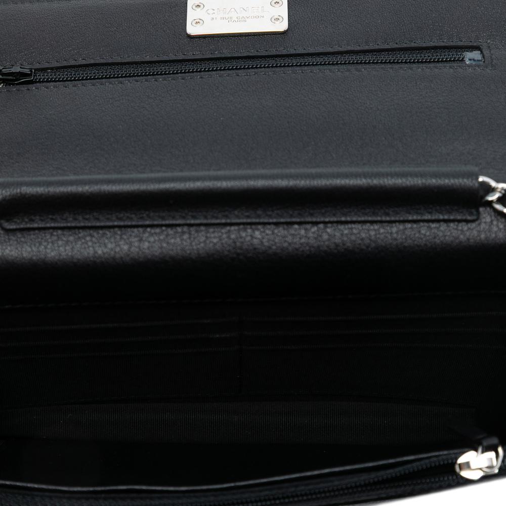 Chanel AB Chanel Black Calf Leather Quilted skin Urban Companion Wallet on Chain Italy