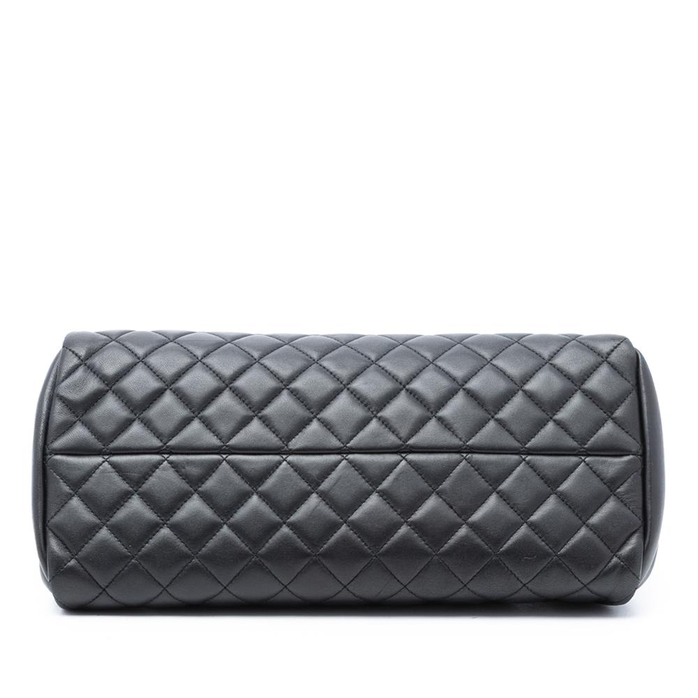 Chanel B Chanel Black Calf Leather Medium Aged skin Just Mademoiselle Bowling Bag Italy