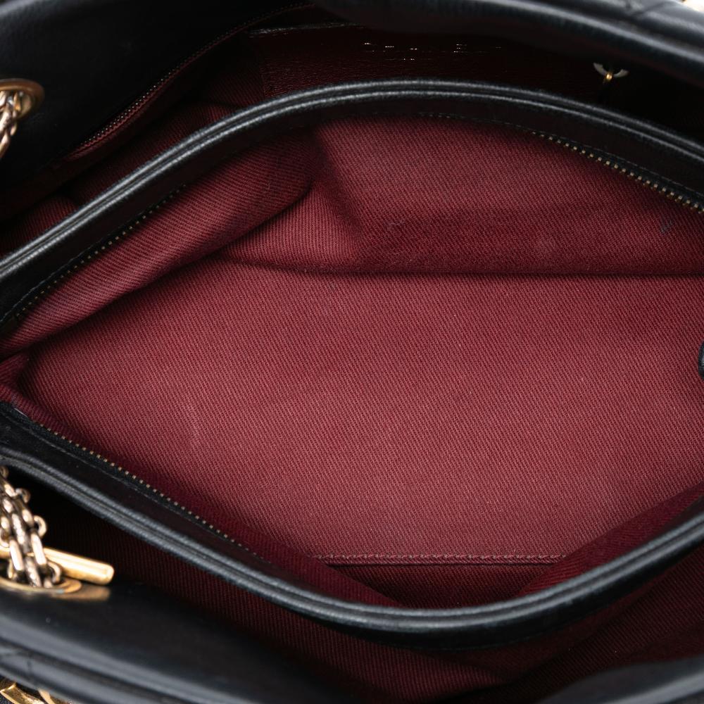 Chanel B Chanel Black Calf Leather Medium Aged skin Just Mademoiselle Bowling Bag Italy