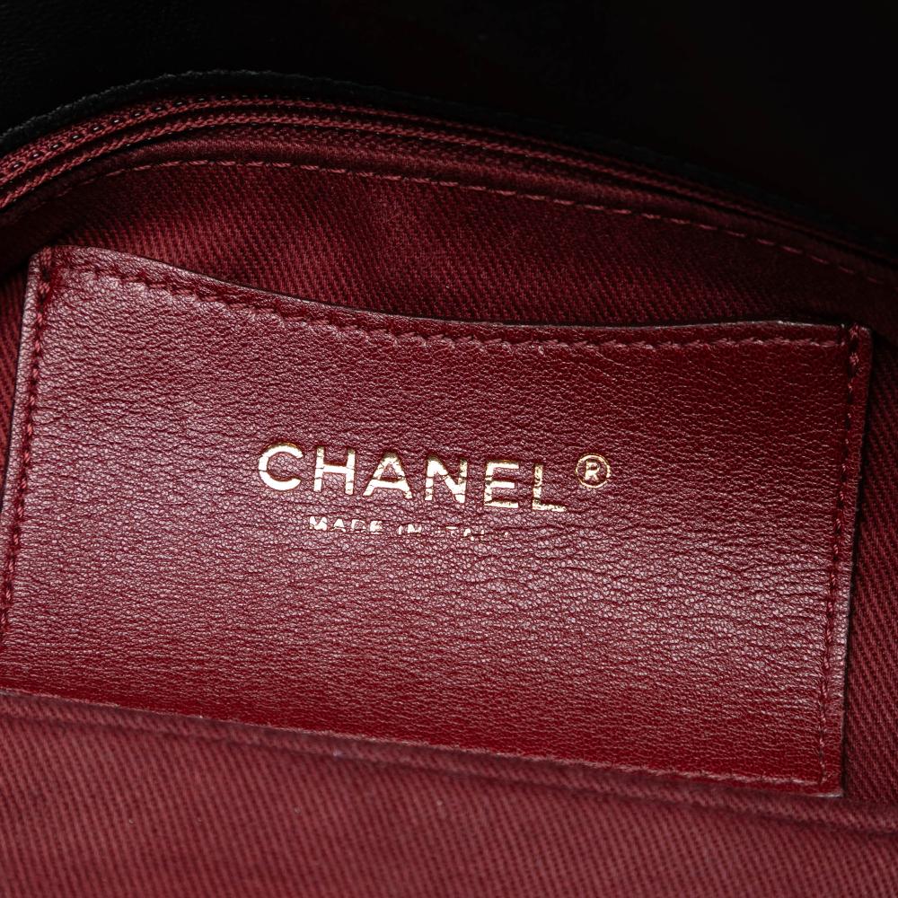 Chanel B Chanel Black Calf Leather Medium Aged skin Just Mademoiselle Bowling Bag Italy