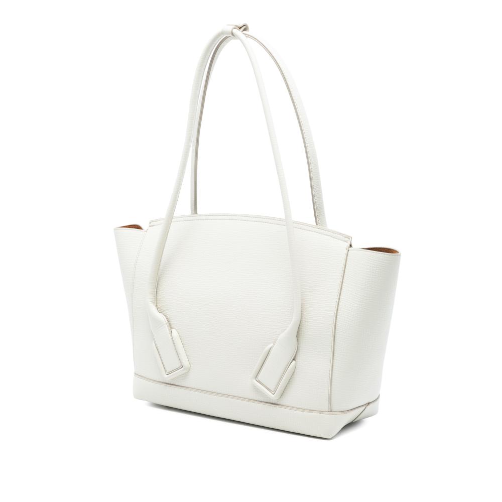 Bottega Veneta B Bottega Veneta White Calf Leather Medium French skin The Arco Tote Italy
