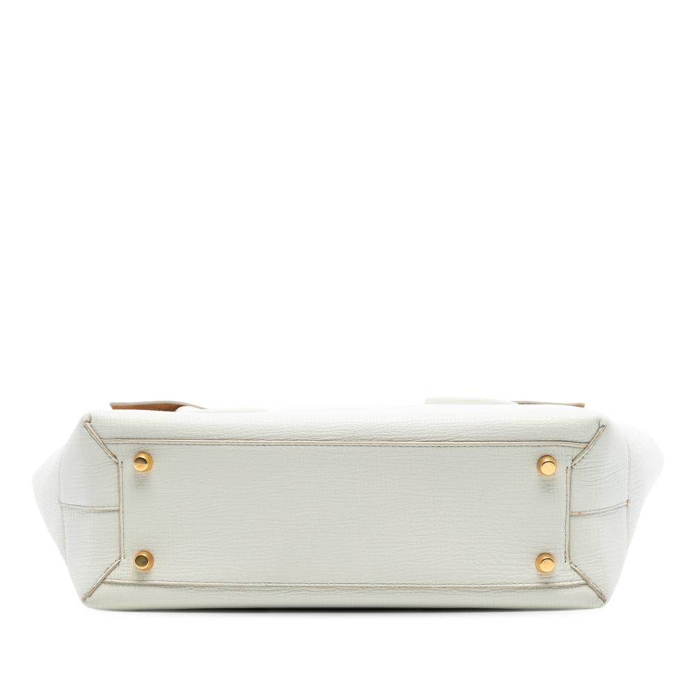 Bottega Veneta B Bottega Veneta White Calf Leather Medium French skin The Arco Tote Italy