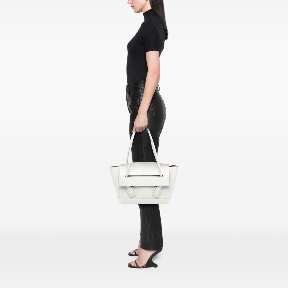 Bottega Veneta B Bottega Veneta White Calf Leather Medium French skin The Arco Tote Italy