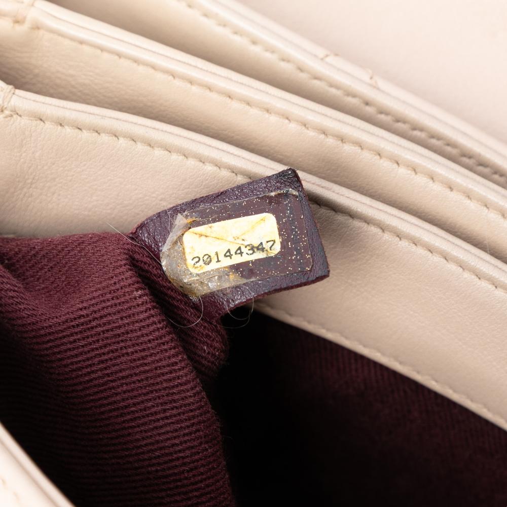 Chanel B Chanel White Ivory Calf Leather Medium Quilted skin Soft Elegance Flap Italy