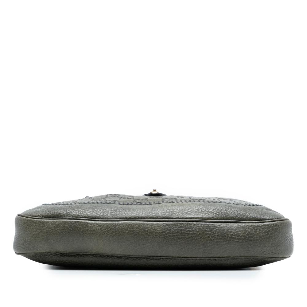 Gucci B Gucci Brown Taupe Calf Leather Medium Guccissima New Jackie Satchel Italy