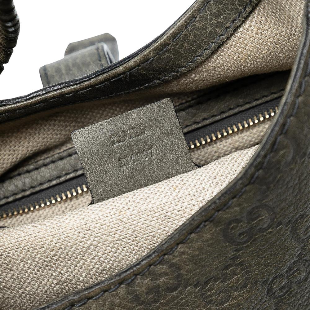 Gucci B Gucci Brown Taupe Calf Leather Medium Guccissima New Jackie Satchel Italy