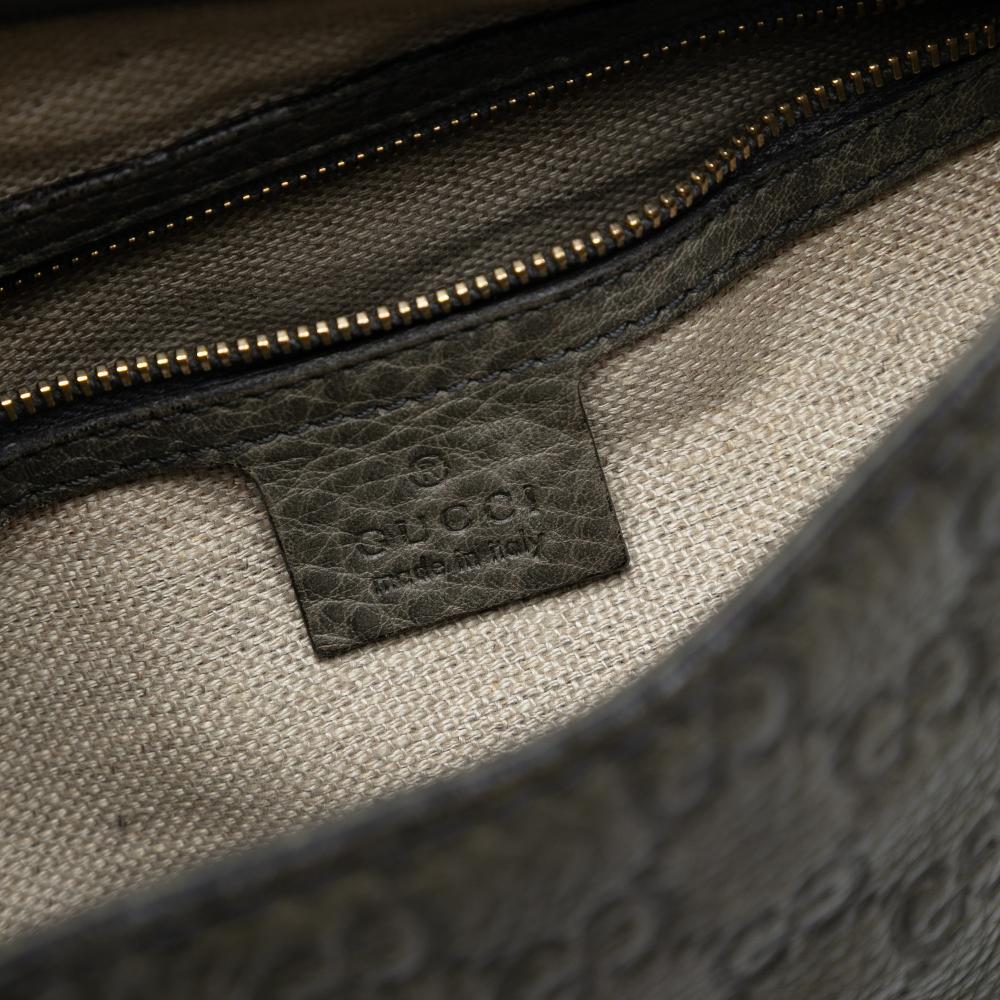 Gucci B Gucci Brown Taupe Calf Leather Medium Guccissima New Jackie Satchel Italy