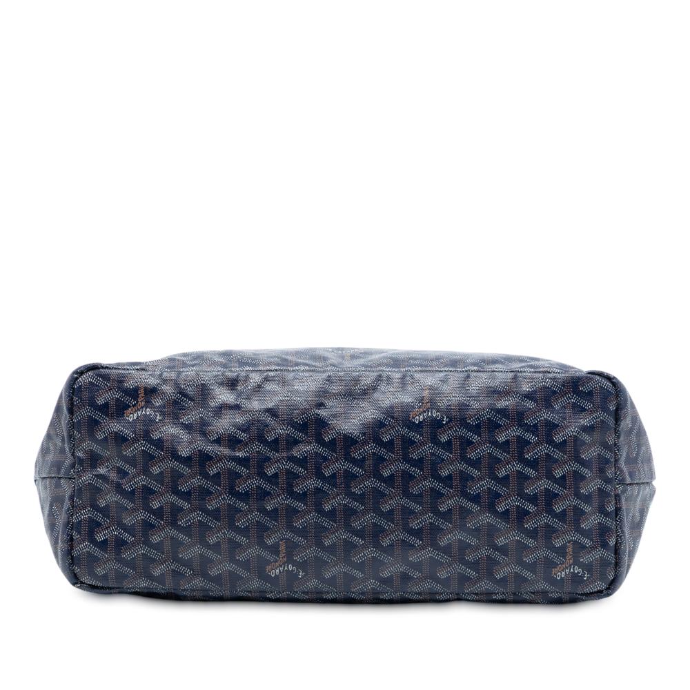 Goyard B Goyard Blue Dark Blue Coated Canvas Fabric Goyardine Saint Louis PM France