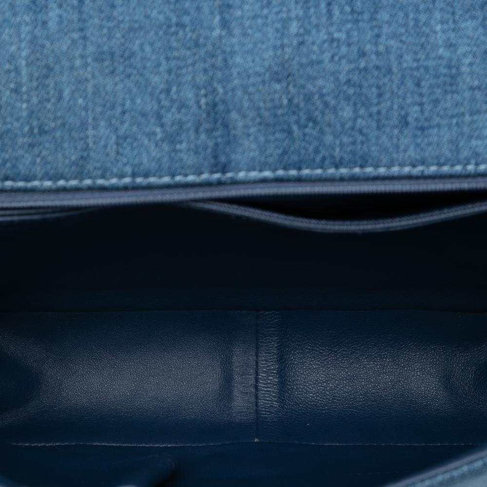 Chanel B Chanel Blue Denim Denim Fabric Large Quilted Boy Flap Italy