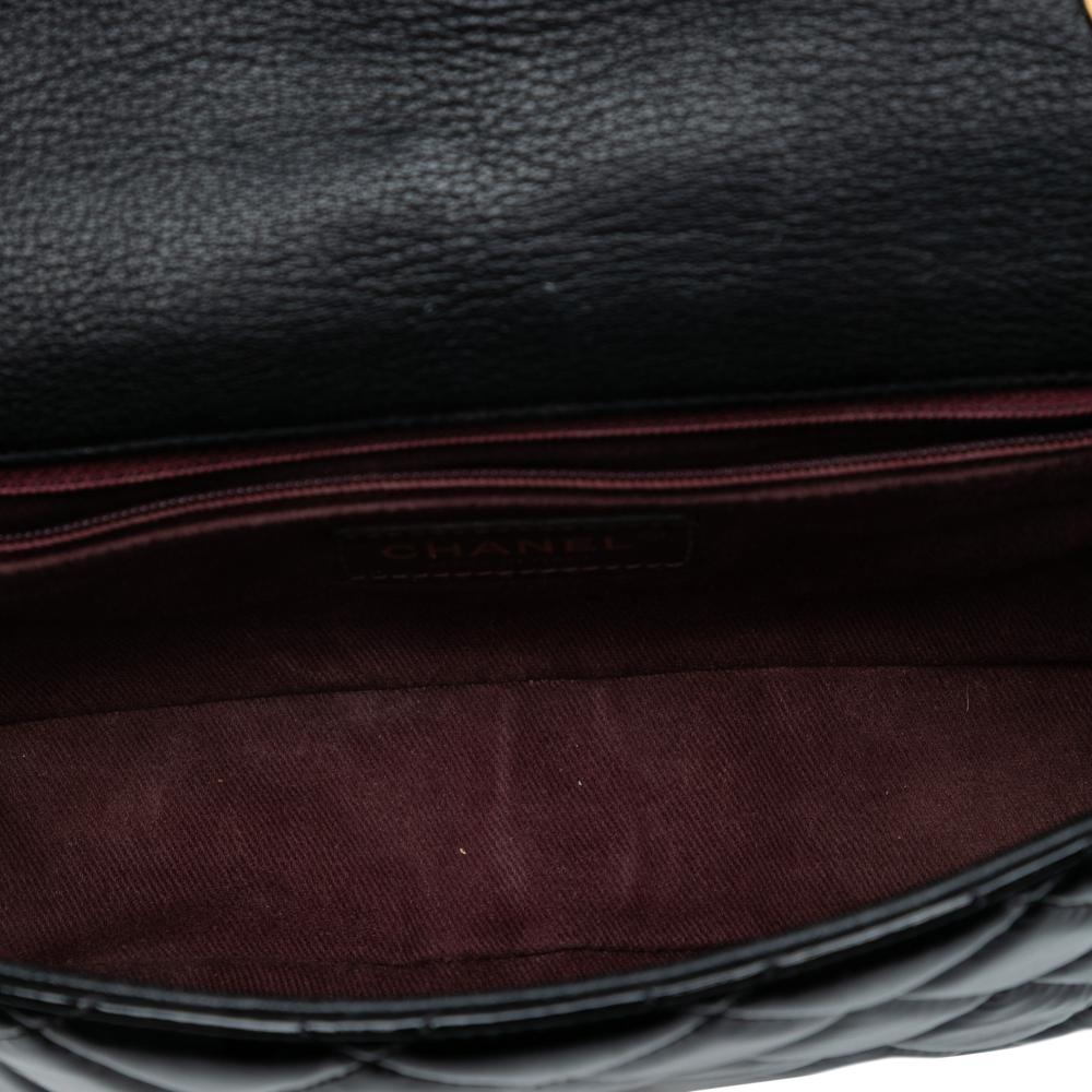 Chanel B Chanel Black Patent Leather Leather Paris Salzburg Medium Patent Goatskin CC Eyelet Flap Italy