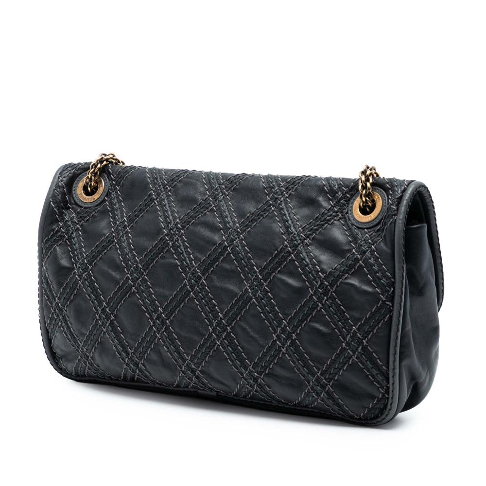 Chanel AB Chanel Gray Charcoal Calf Leather Paris Bombay Medium CC skin Triptych Flap Italy