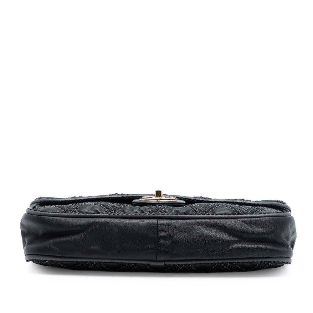 Chanel AB Chanel Gray Charcoal Calf Leather Paris Bombay Medium CC skin Triptych Flap Italy