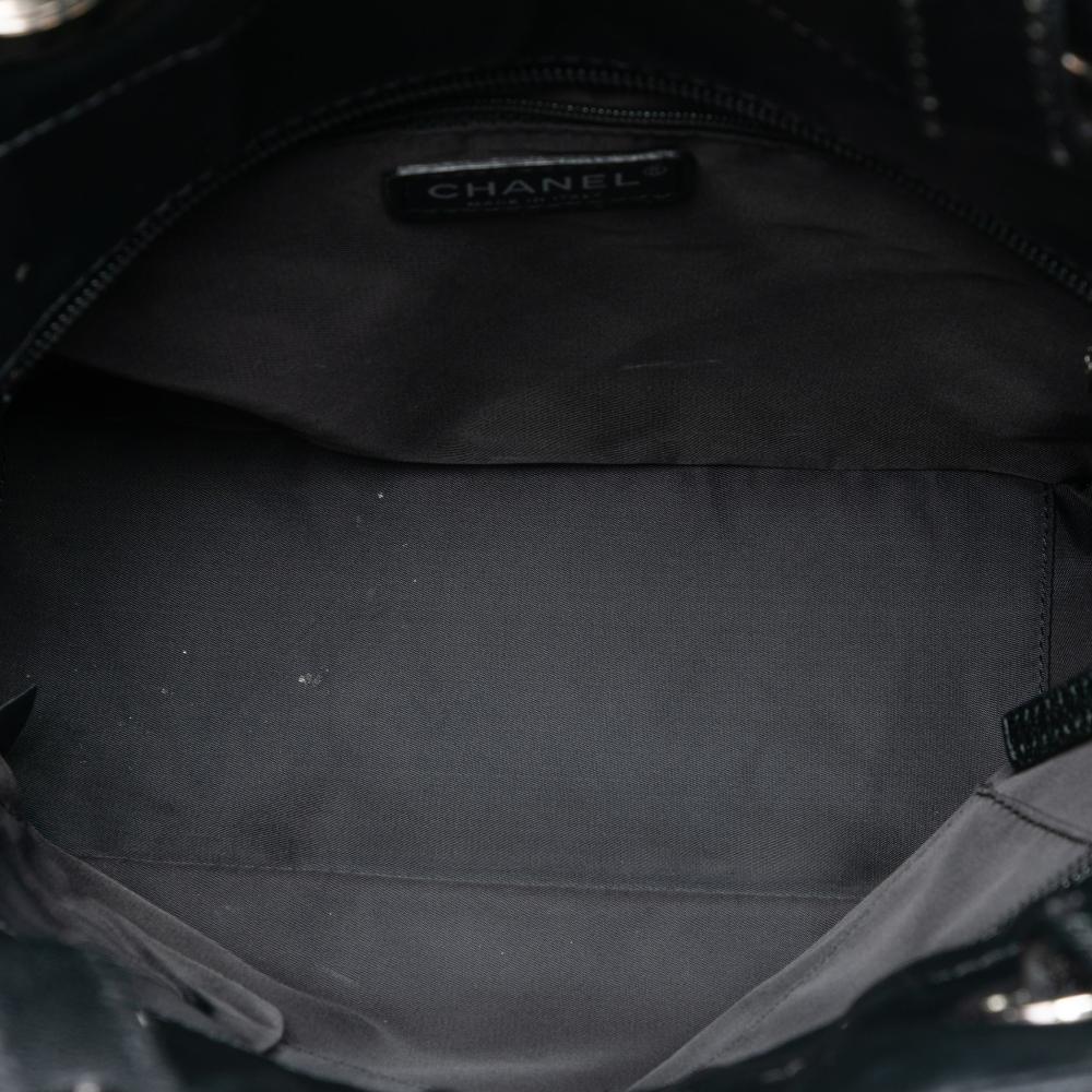 Chanel B Chanel Black Coated Canvas Fabric Small Quilted Paris Biarritz Tote Italy