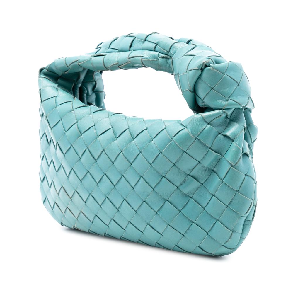 Bottega Veneta B Bottega Veneta Blue Turquoise Nappa Leather Leather Mini Nappa Intrecciato Jodie Italy