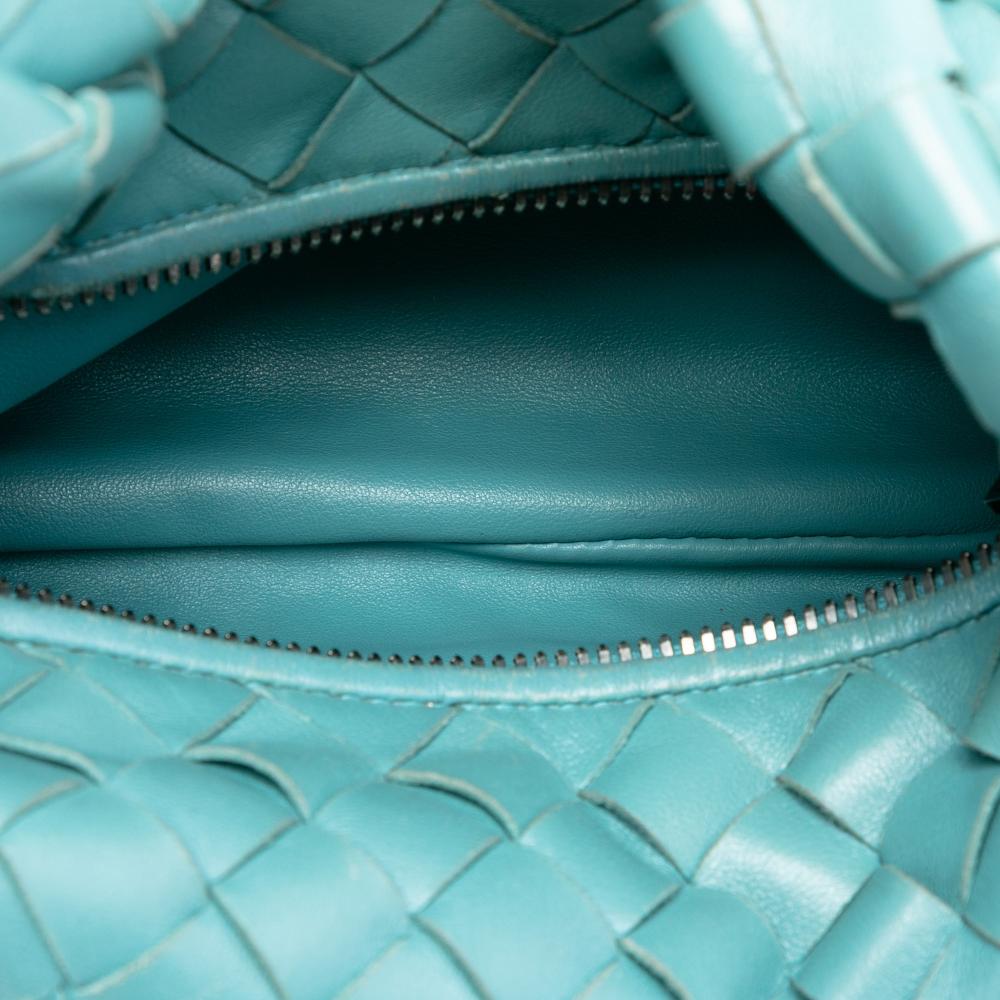 Bottega Veneta B Bottega Veneta Blue Turquoise Nappa Leather Leather Mini Nappa Intrecciato Jodie Italy
