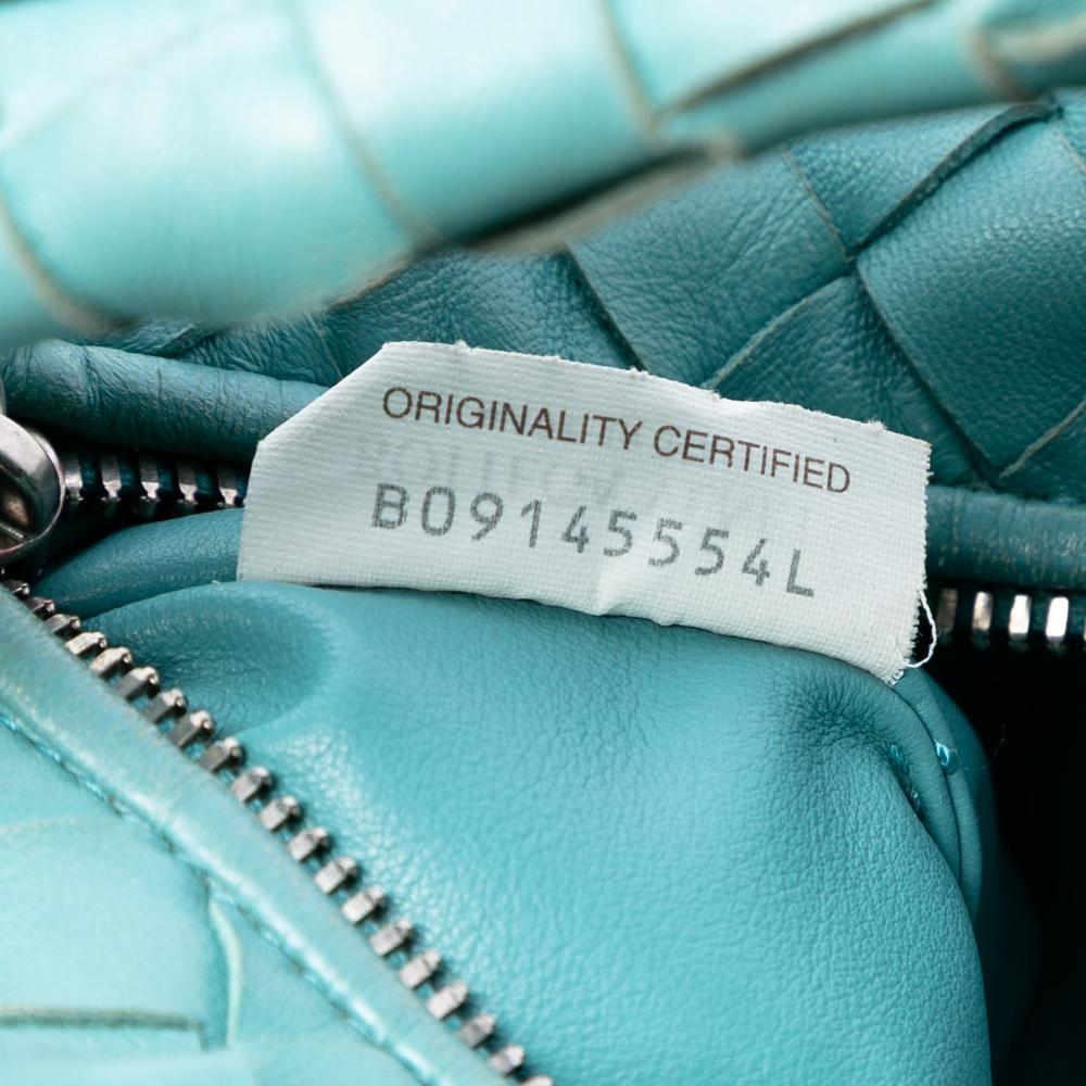Bottega Veneta B Bottega Veneta Blue Turquoise Nappa Leather Leather Mini Nappa Intrecciato Jodie Italy