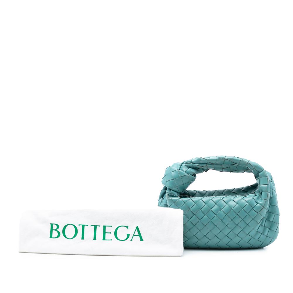 Bottega Veneta B Bottega Veneta Blue Turquoise Nappa Leather Leather Mini Nappa Intrecciato Jodie Italy