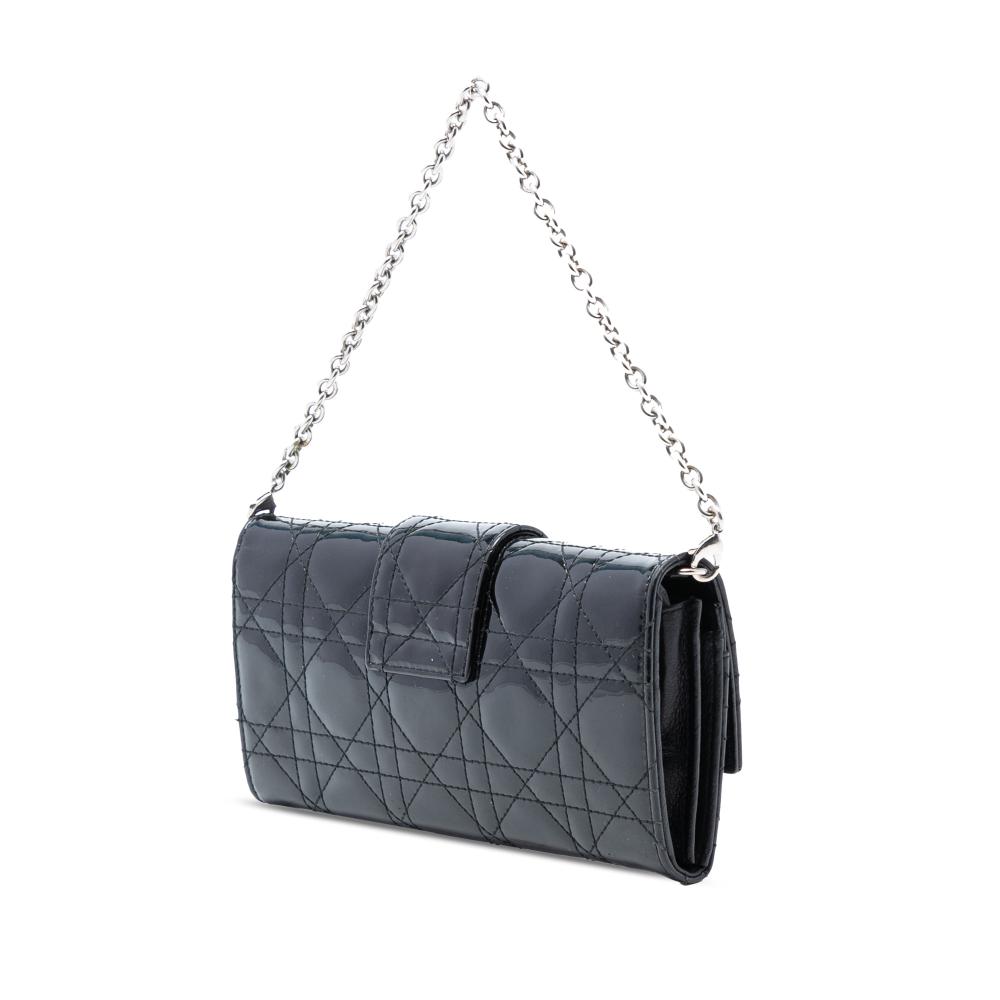 Christian Dior B Dior Black Patent Leather Leather Patent Cannage Miss Dior Promenade Crossbody Italy