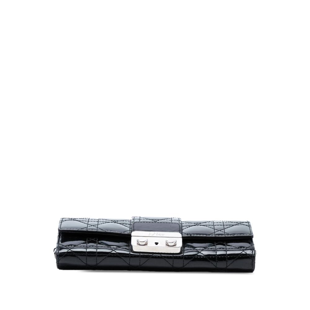 Christian Dior B Dior Black Patent Leather Leather Patent Cannage Miss Dior Promenade Crossbody Italy