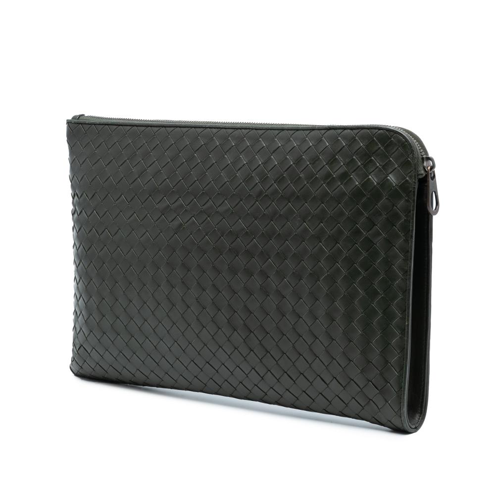Bottega Veneta B Bottega Veneta Black Nappa Leather Leather Large Nappa Intrecciato Document Case Italy