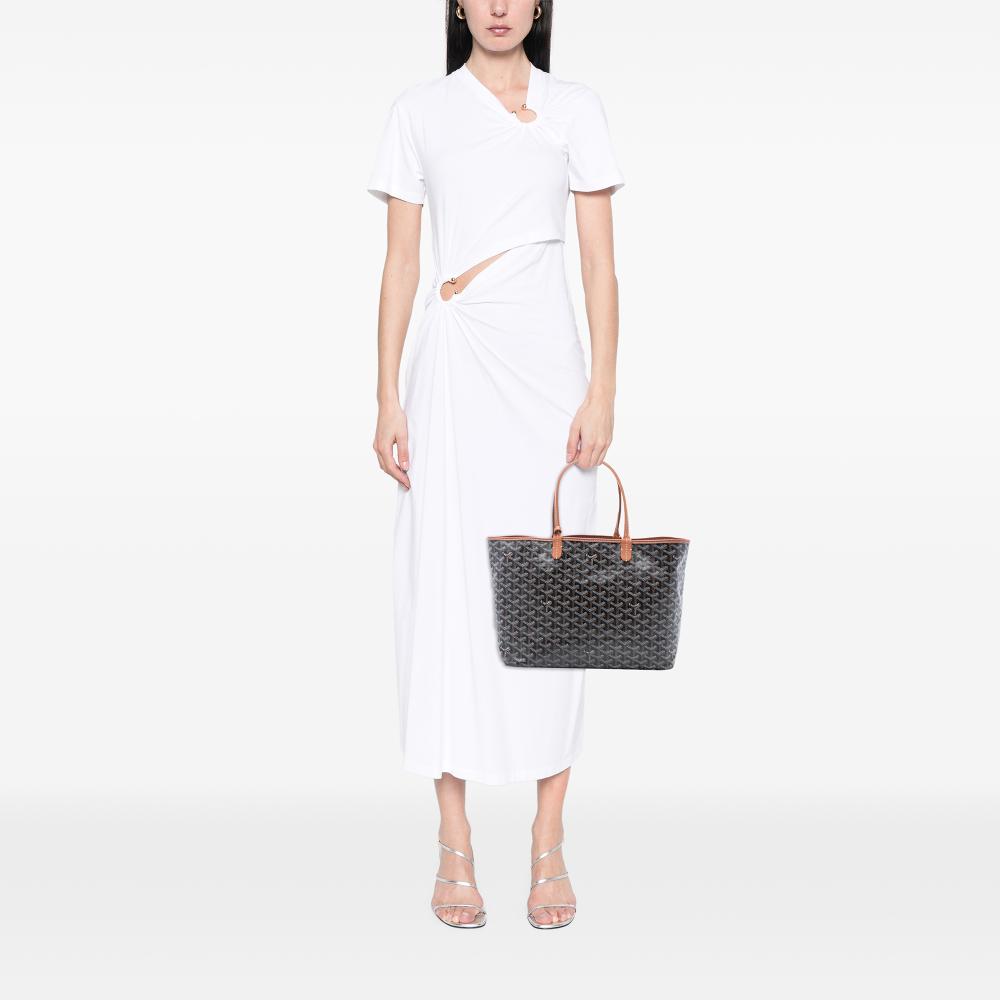 Goyard AB Goyard Black Coated Canvas Fabric Goyardine Saint Louis PM France