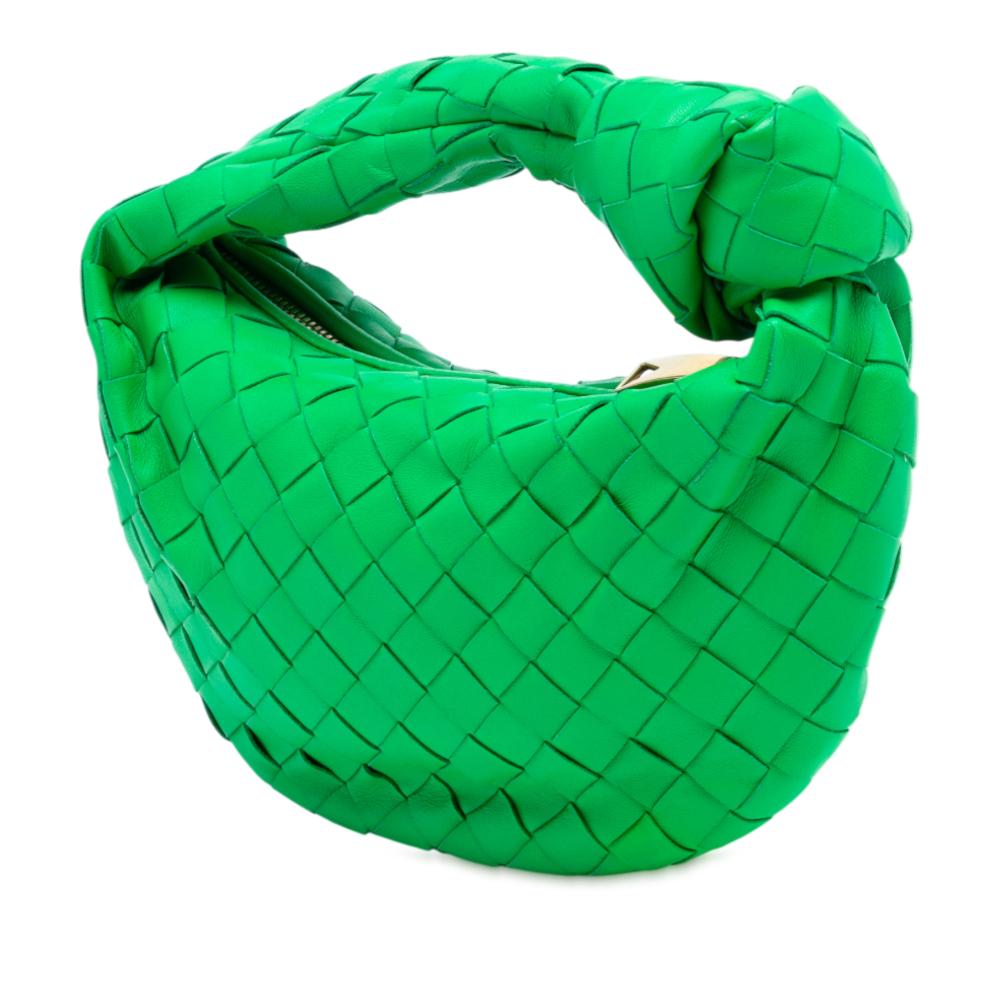 Bottega Veneta AB Bottega Veneta Green Nappa Leather Leather Mini Nappa Intrecciato Jodie Italy