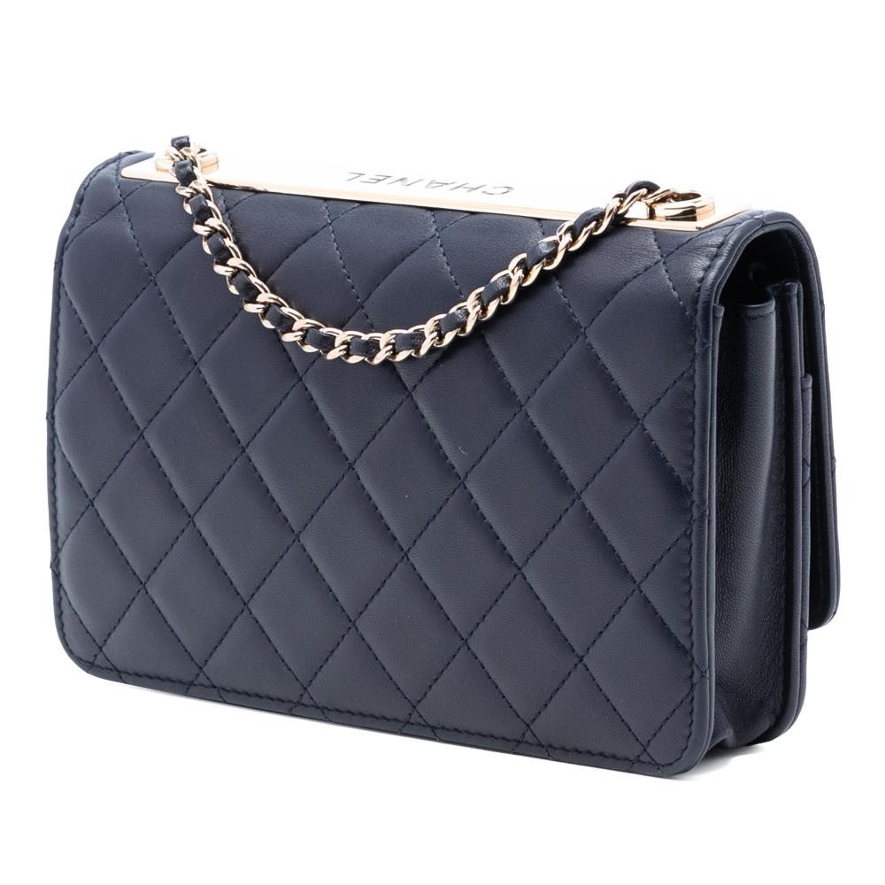 Chanel B Chanel Blue Navy Lambskin Leather Leather Lambskin Trendy CC Wallet On Chain Italy
