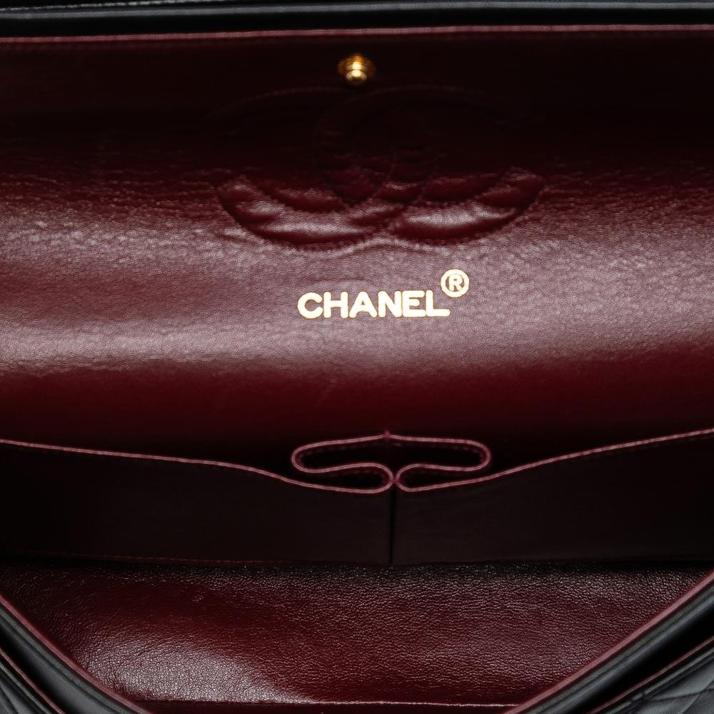 Chanel B Chanel Black Lambskin Leather Leather Medium Classic Lambskin Double Flap France