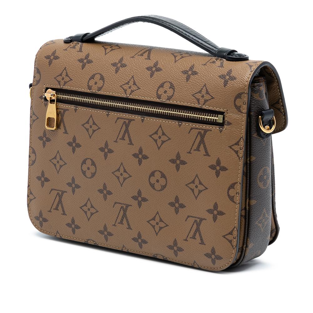 Louis Vuitton B Louis Vuitton Brown Monogram Canvas Fabric Monogram Reverse Pochette Metis France