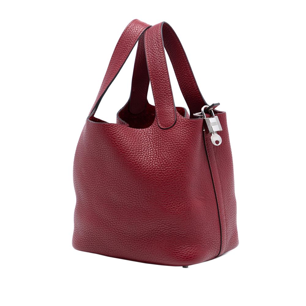 Hermès AB Hermès Red Calf Leather Clemence Picotin Lock 18 France