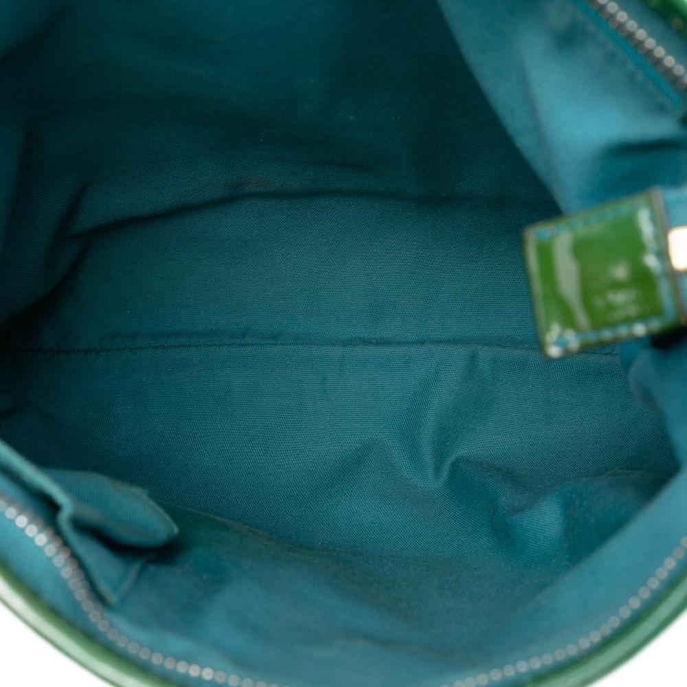 Gucci B Gucci Brown Beige with Green Canvas Fabric GG Abbey D Ring Crossbody Italy