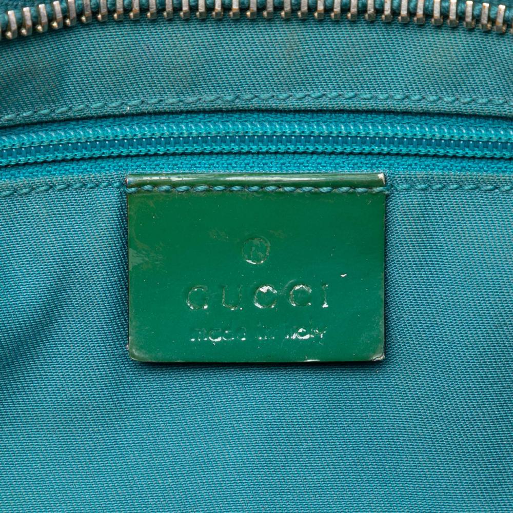 Gucci B Gucci Brown Beige with Green Canvas Fabric GG Abbey D Ring Crossbody Italy