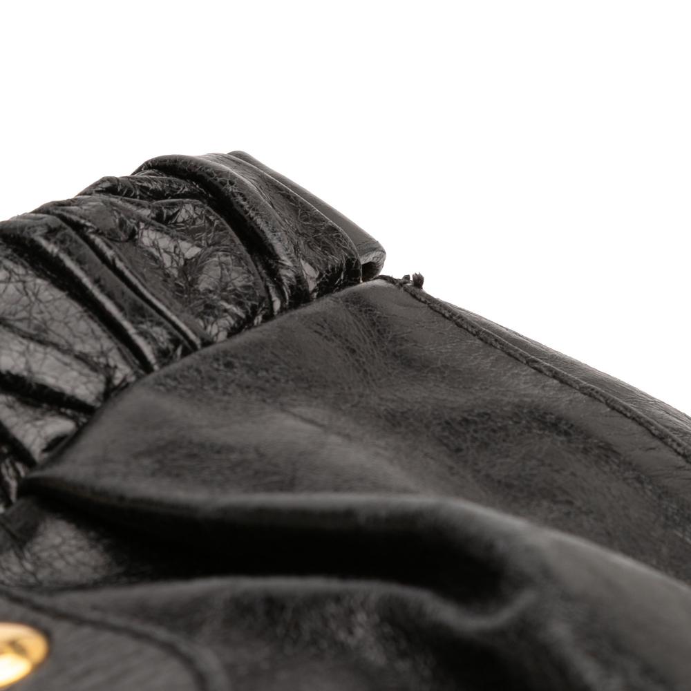 Miu Miu B Miu Miu Black Calf Leather Vitello Shine Satchel Italy