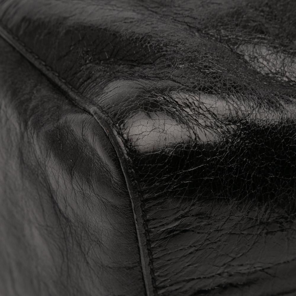 Miu Miu B Miu Miu Black Calf Leather Vitello Shine Satchel Italy