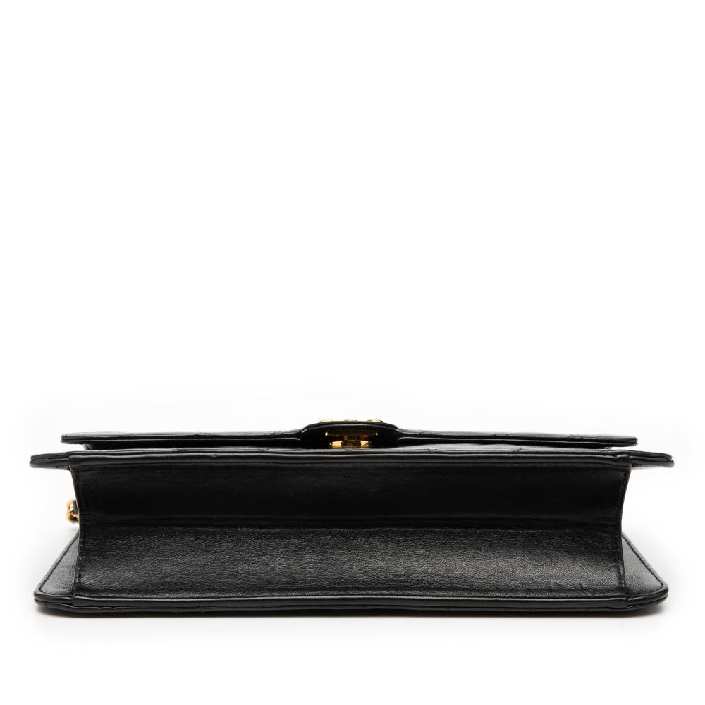 Chanel B Chanel Black Lambskin Leather Leather Medium CC Quilted Lambskin Single Flap France