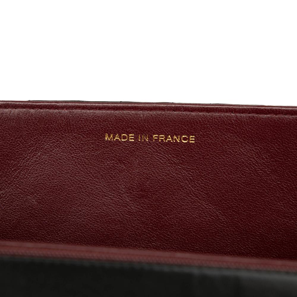 Chanel B Chanel Black Lambskin Leather Leather Medium CC Quilted Lambskin Single Flap France