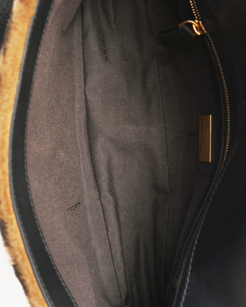 Fendi Shearling Zucca Baguette Bag