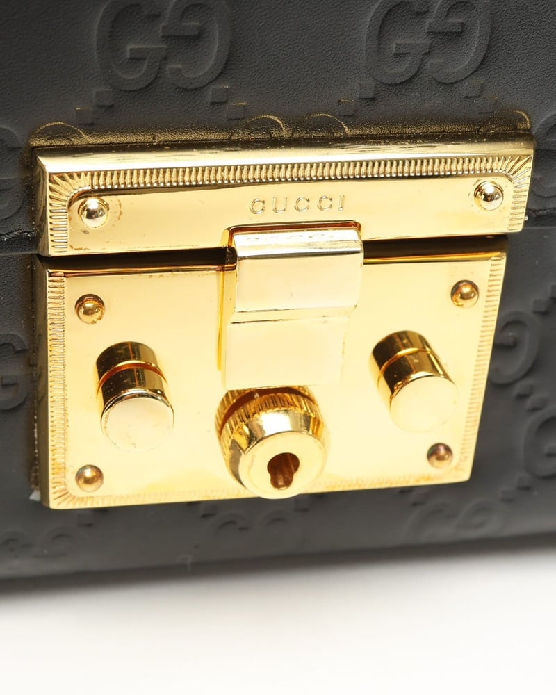 Gucci Small Guccissima Padlock Bag