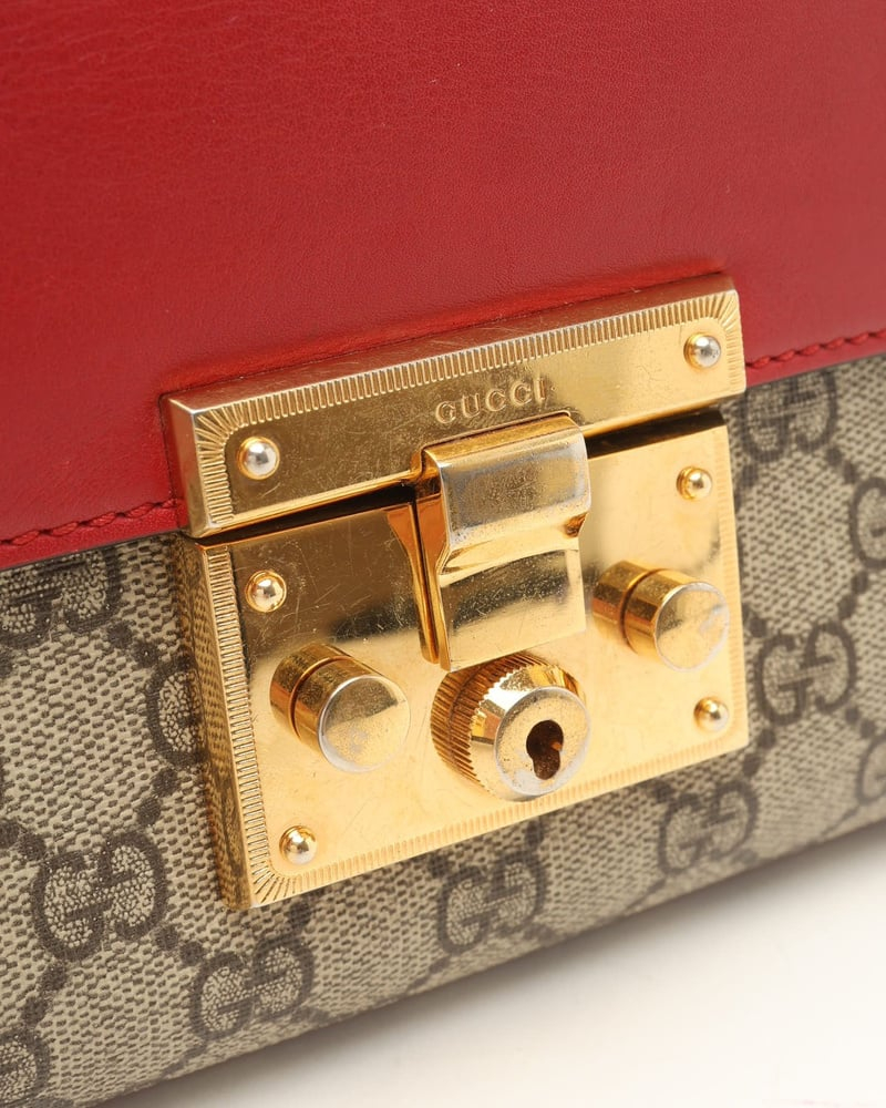 Gucci Small GG Supreme Padlock Shoulder Bag