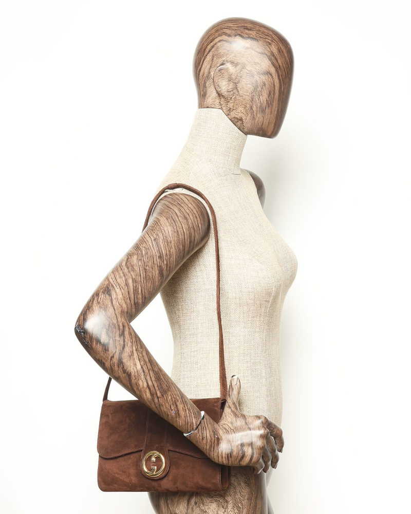 Gucci GG Suede Shoulder Bag